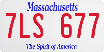 MA license plate 7LS677