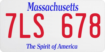 MA license plate 7LS678