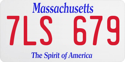 MA license plate 7LS679