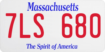 MA license plate 7LS680