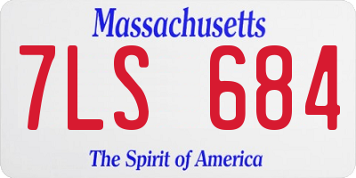MA license plate 7LS684