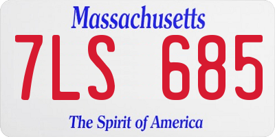 MA license plate 7LS685