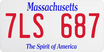 MA license plate 7LS687