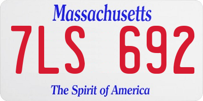 MA license plate 7LS692