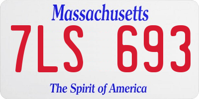 MA license plate 7LS693