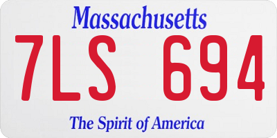 MA license plate 7LS694