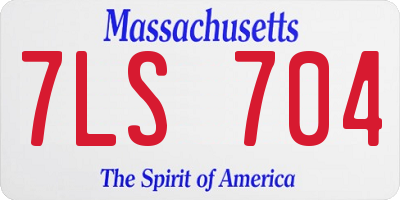 MA license plate 7LS704