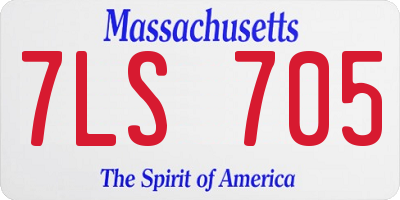 MA license plate 7LS705