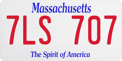 MA license plate 7LS707