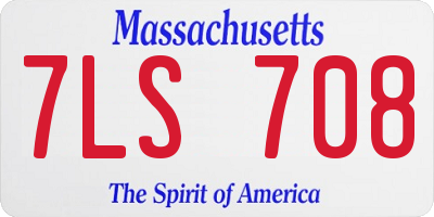 MA license plate 7LS708