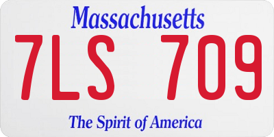 MA license plate 7LS709