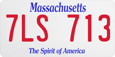 MA license plate 7LS713