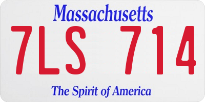 MA license plate 7LS714