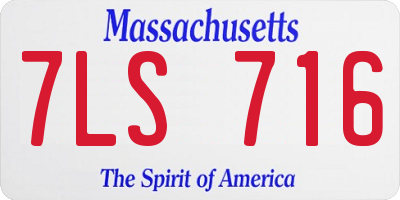 MA license plate 7LS716