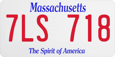 MA license plate 7LS718
