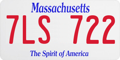 MA license plate 7LS722