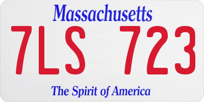 MA license plate 7LS723