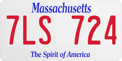 MA license plate 7LS724
