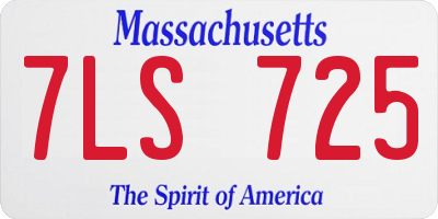 MA license plate 7LS725