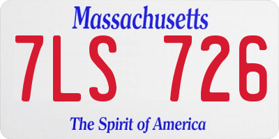 MA license plate 7LS726