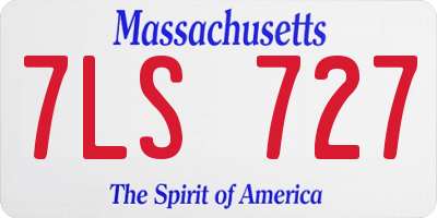 MA license plate 7LS727