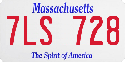 MA license plate 7LS728