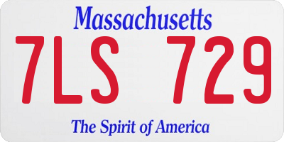 MA license plate 7LS729