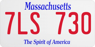 MA license plate 7LS730