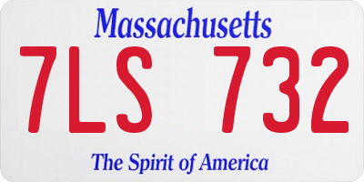 MA license plate 7LS732