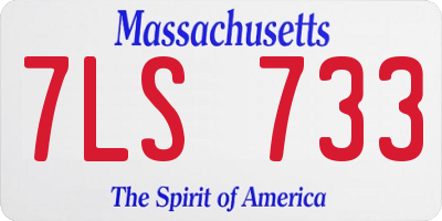 MA license plate 7LS733