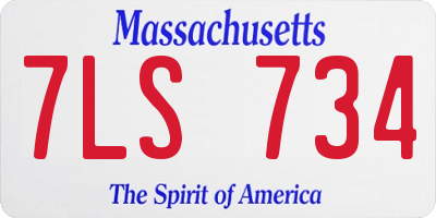 MA license plate 7LS734
