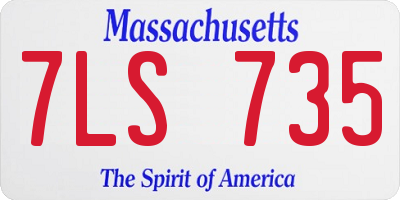 MA license plate 7LS735