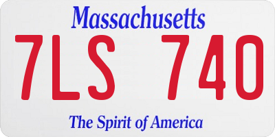 MA license plate 7LS740