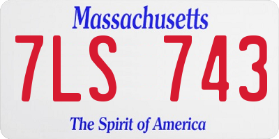 MA license plate 7LS743