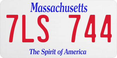 MA license plate 7LS744