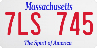 MA license plate 7LS745