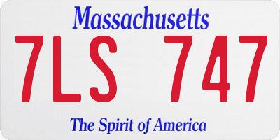MA license plate 7LS747