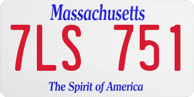 MA license plate 7LS751