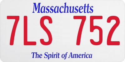 MA license plate 7LS752