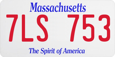 MA license plate 7LS753