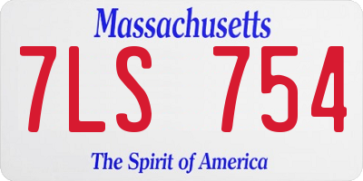 MA license plate 7LS754