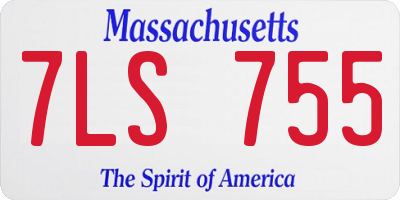 MA license plate 7LS755