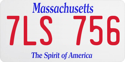 MA license plate 7LS756