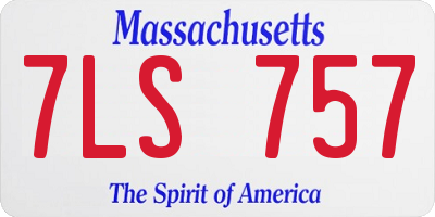 MA license plate 7LS757