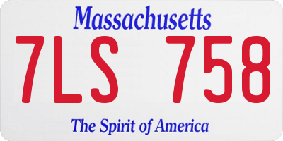 MA license plate 7LS758