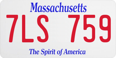 MA license plate 7LS759