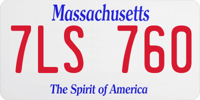 MA license plate 7LS760