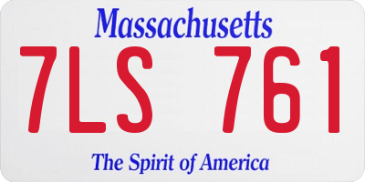 MA license plate 7LS761