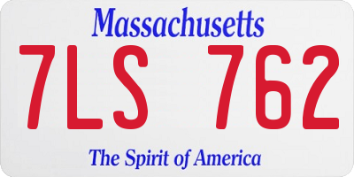 MA license plate 7LS762