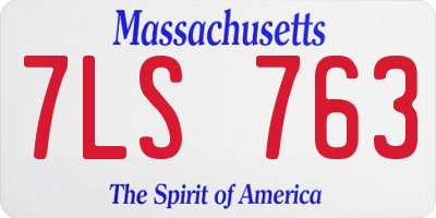 MA license plate 7LS763